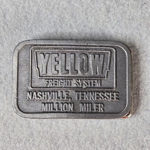 Yellow Freight System Belt Buckle Nashville Tennessee Million Miler Hit Line USA - Picture 2 of 4